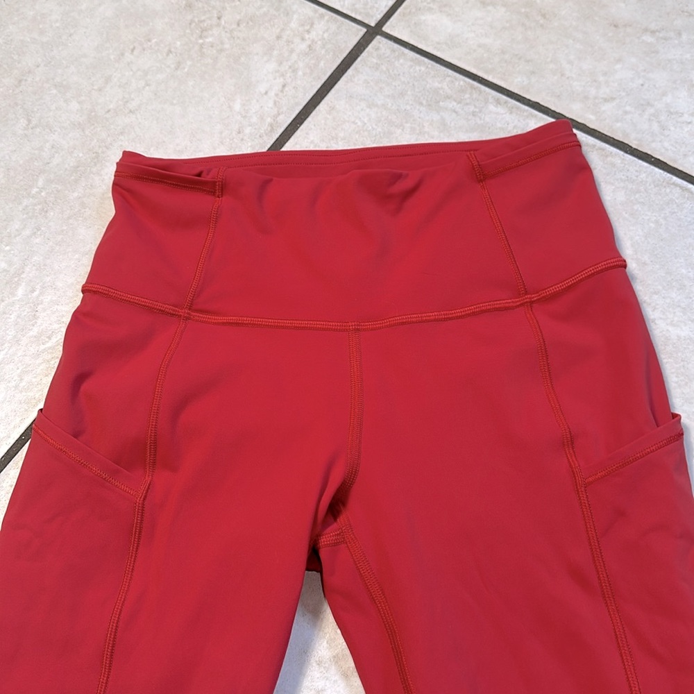 Lululemon Fast & Free Crop II‎ *Nulux 19" Persian Red - Picture 8 of 14